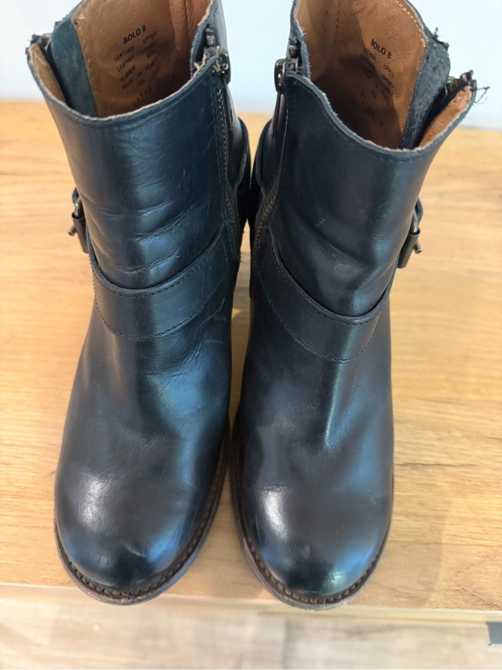 freebird Black Leather Buckle Ankle Booties - Picture 4 of 7